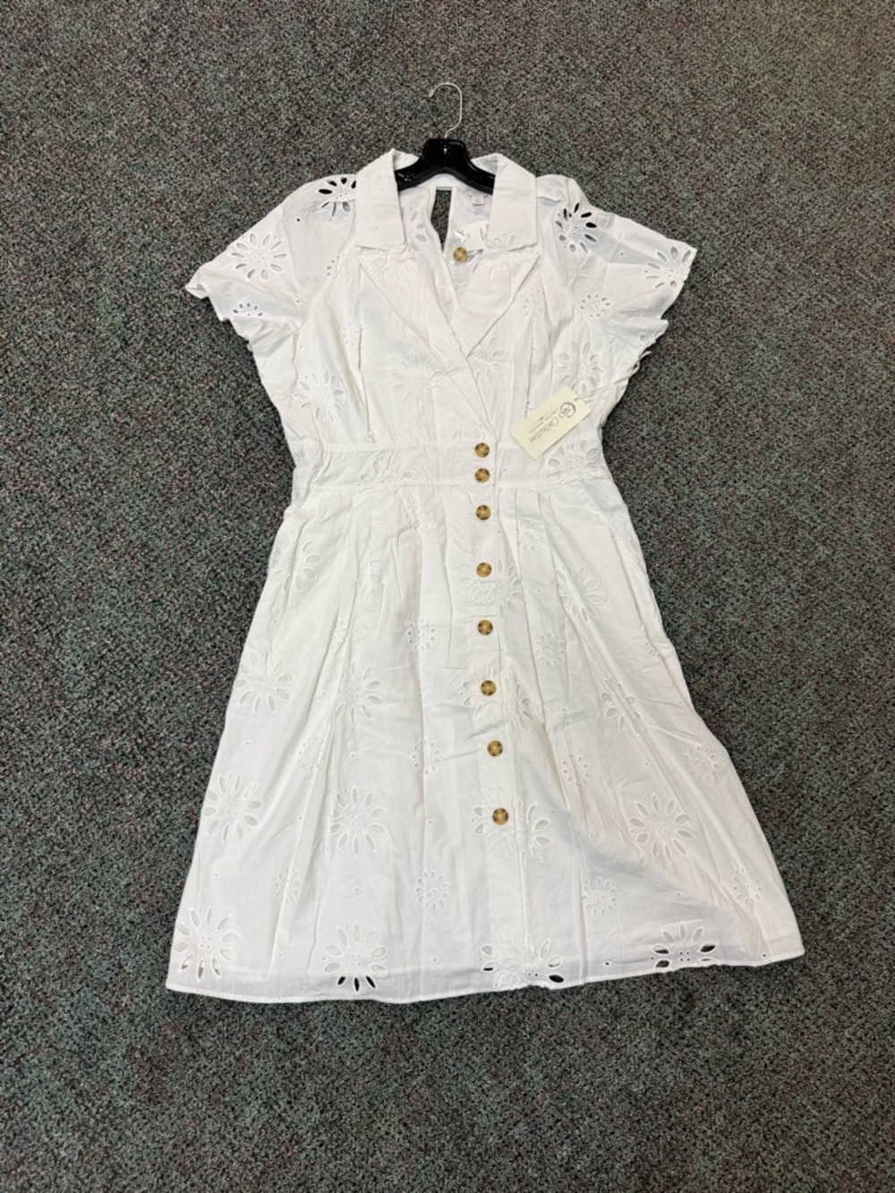 Cato NWT Collection Limited Edition White Eyelet 100% Cotton Midi Dress Size XL
